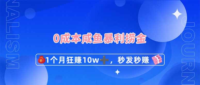 （14257期）0成本闲鱼暴利捞金，1个月狂赚10W+，秒发秒赚新玩法-派资源