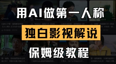 用AI做第一人称独白影视解说，手把手教学，保姆级教程-派资源