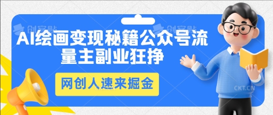 AI绘画变现秘籍：公众号流量主副业狂挣，网创人速来掘金-派资源